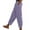 Purple, variant on biudgviw Women's Casual Pants Elastic High Waisted Side Button Ankle Length Tapered Trousers Baggy Pants with Pockets