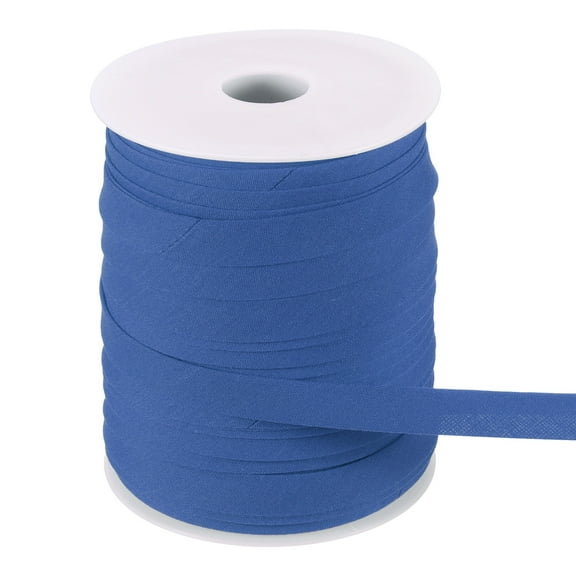 Uxcell 55 Yards Double Fold Bias Tape 0.47" Bias Binding Tape for Sewing Dark Blue