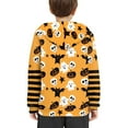thumbnail image 4 of Suhoaziia Kids Hoodies 8-10 Halloween Cute Pumpkin Ghost Skull Graphic Tops Long Sleeve Sweatshirt with Pocket for Girls, 4 of 7