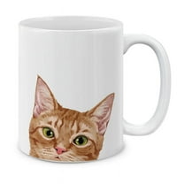 WIRESTER 11 Oz Ceramic Tea Cup Coffee Mug, Orange Tabby Kitten Cat
