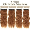 thumbnail image 5 of Ustar Clip in Long Wavy Synthetic Hair Extension 20 inch Orange Red 4PCS Thick Hairpieces Fiber Double Weft Hair for Women, 5 of 7
