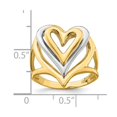thumbnail image 2 of 21-febmm 14k Two-tone Polished Gold Triple Stacked Love Heart Ring Size 7 Statement Ring for Women, 2 of 2