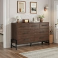 thumbnail image 4 of Juiluna 7 Dresser for Bedroom, Freestanding 52 in Wide Drawer Dresser with Storage, Wooden Closet Storage Chest for Living Room, Bedroom, Entryway, Brown, 4 of 7