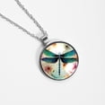 thumbnail image 4 of Dragonfly Stunning Glass Circular Pendant Necklace - Fashionable and Elegant Necklaces for Women, 4 of 5