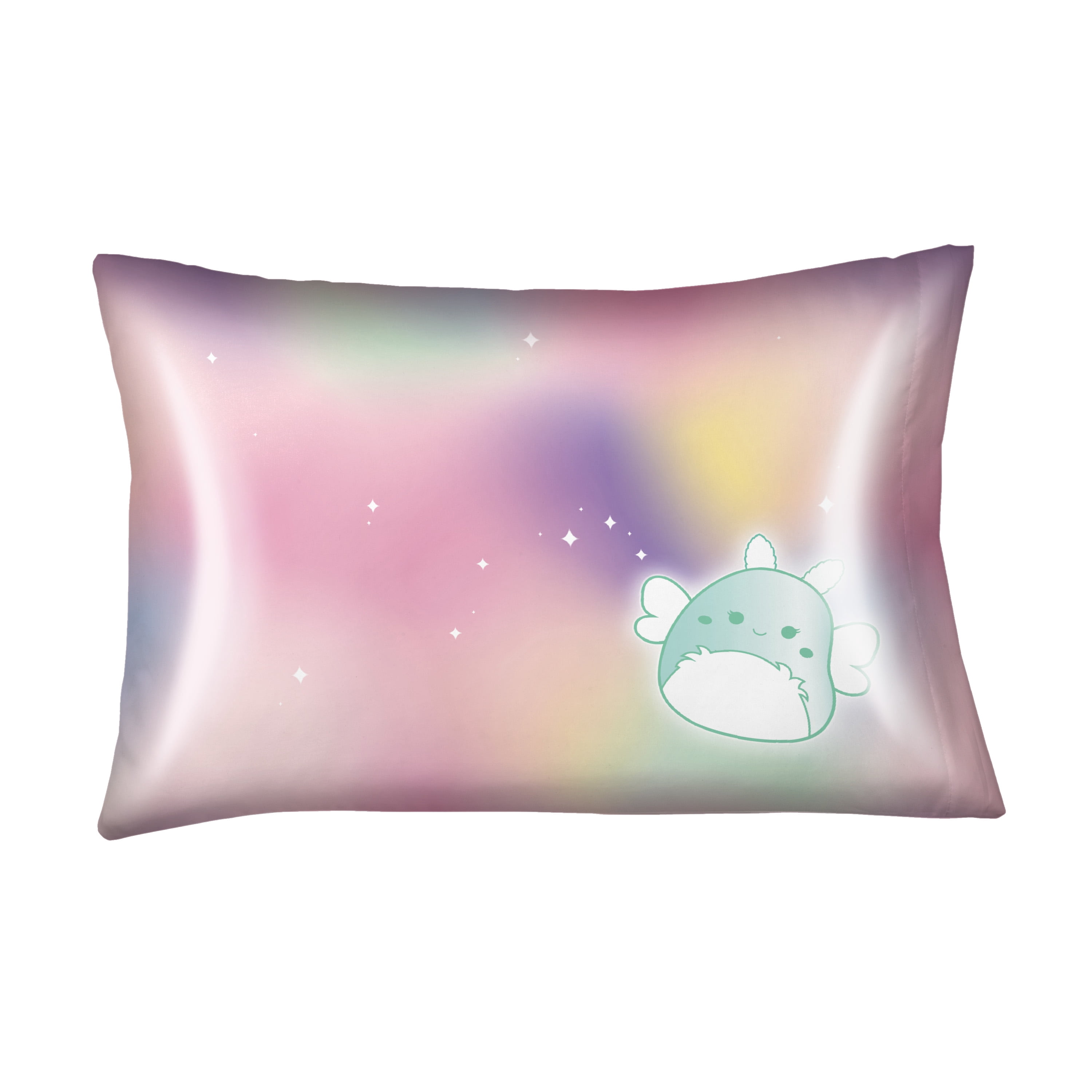 Squishmallows Blue Pink Reversible Silky Satin Pillowcase, Standard Size, 1-Pack