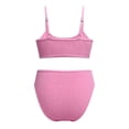 thumbnail image 5 of Rhuody Girls Swimsuit 7-8 Years Summer Child Solid Sleeveless Two Piece Swimwear Bikini Basic Ruched Suit Pink, 5 of 5