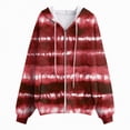 thumbnail image 5 of Towmus Fall Clothes for Women Womens Zip Up Hooded Sweatshirts, Striped Long Sleeve Gradient Drawstring Hoodies With Pocket XS-6XL, 5 of 6