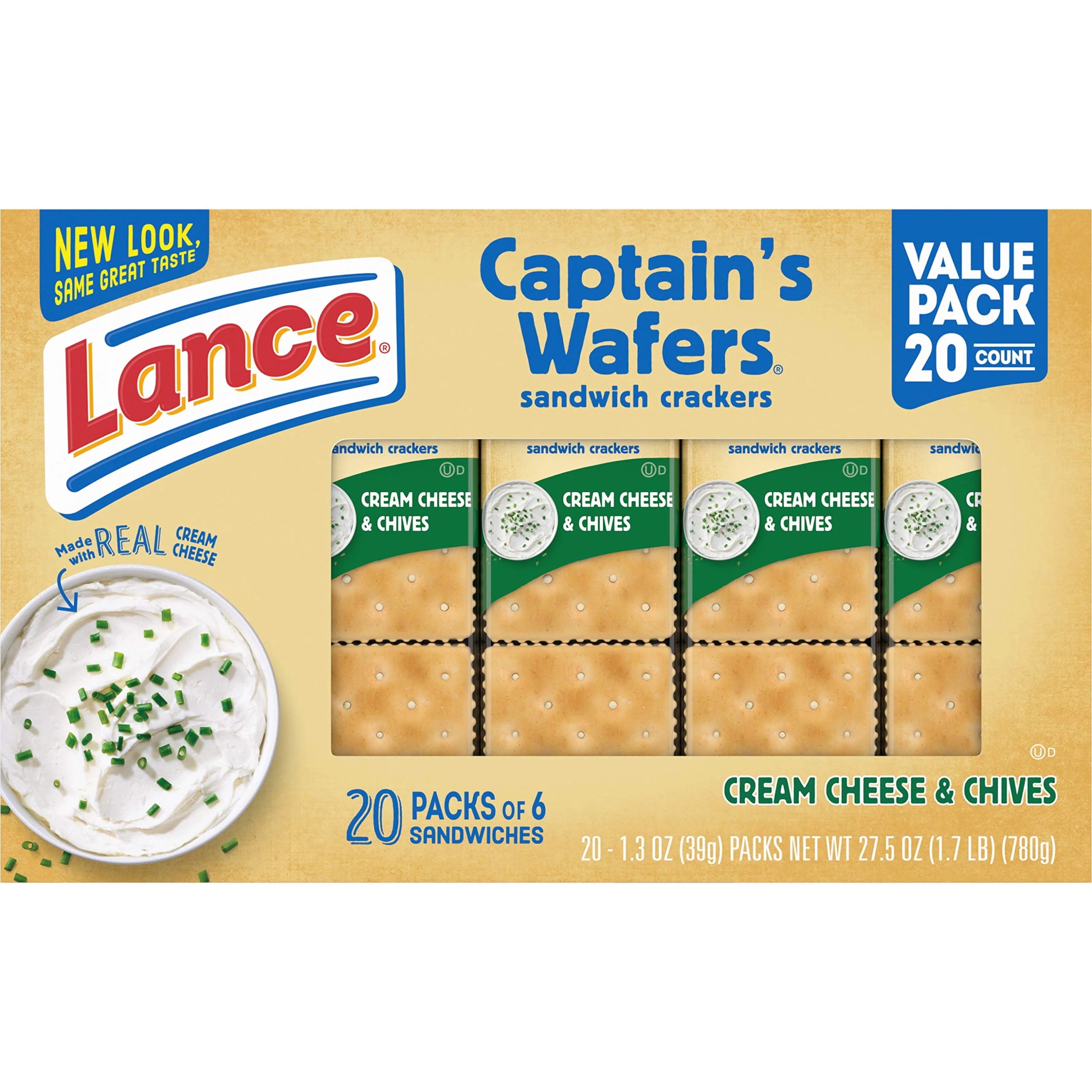 Lance Captain Wafers Original Flavor, Individual 2-Packs, 500 Packs Total, .23 Ounces Each