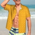 thumbnail image 5 of Lsque Corn Kernels pattern Hawaiian Shirt for Men, Unisex Summer Beach Casual Short Sleeve Button Down Shirts-3X-Large, 5 of 9