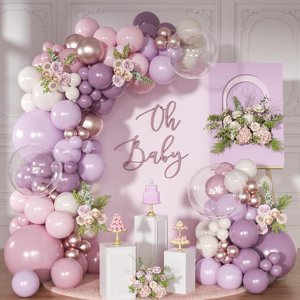 Dusty Blue Balloon Arch Kit Light Blue White Balloon Garland Kit Dusty Purple