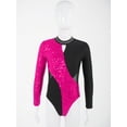 thumbnail image 3 of YEAHDOR Kid Girls Gymnastic Leotard Long Sleeve Sparkly Sequins Ballet Dance One Piece Outfit, 3 of 7