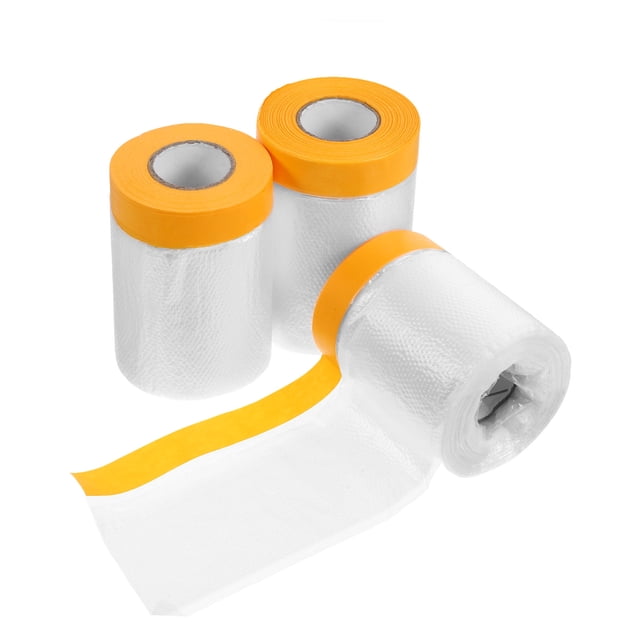 SKISUNO 3 Rolls Dustproof Paint Masking Film Transparent PE For Homeowners Painting Projects