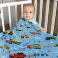 thumbnail image 5 of Construction Throw Blanket, Construction Truck Blanket for Boys, Soft Cozy Flannel Engineering Vehicle Blankets, Fluffy Fleece Crane Concrete Mixer Car Blanket for Newborn Baby Kids Gift, 30x40 Inch, 5 of 6