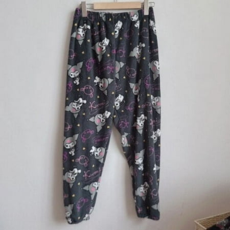 

Sanrio Anime Kuromi Fleece Pajama Pants Hello Kitty Cartoon Coral Soft Trousers Women Casual Home Trousers Kawaii Birthday Gift