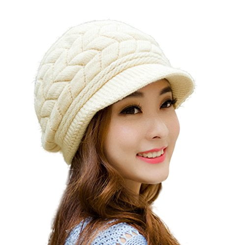 HINDAWI Winter Hats for Women Girls Warm Wool Knit Snow Ski Skull 