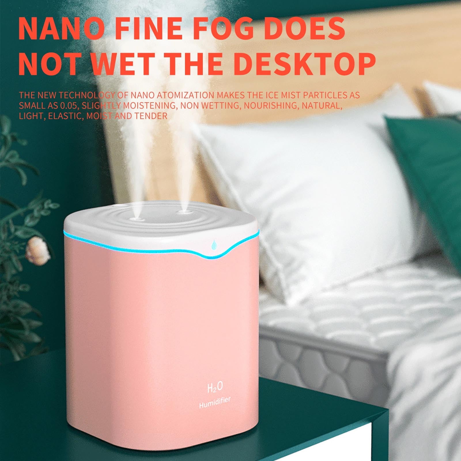 Arestory Portable Small Humidifier, 2000ml Small Humidifiers for Bedroom Baby, 1800mAh USB Personal Desktop Portable Humidifiers for Travel,Office, Car, Home, Auto Shut-Off, 3 Mist Modes, Super Quiet
