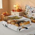 thumbnail image 5 of Homewish Rustic Hummingbird Pumpkin Zipper Twin Comforter Sets with Fitted Sheet and 2 Pillowcases, Chic Sunflower Zipper Bedding Set, White Orange Blue, Gray Reversible, 5 of 7