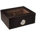 thumbnail image 1 of Quality Importers HUM-25HYG Glass Desktop Humidor, Brown, 1 of 4