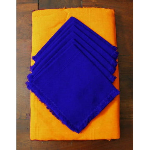 Yellow Rectangular Mexican Tablecloth 6 Napkins