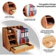 thumbnail image 5 of Organizador de escritorio de madera, almacenamiento de suministros de oficina con cajón, organizador de escritorio multifuncional, fácil montaje, para oficina, 5 of 7