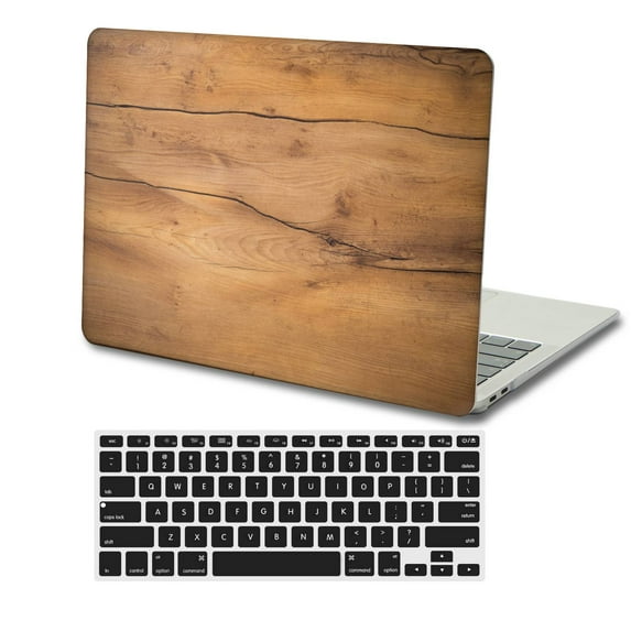 KSK KAISHEK Plastic Hard Protective Shell Case Cover Compatible with 2018/2019/2020/2021/2022 Rel. MacBook Air 13" + Black Keyboard Cover Model: A2337 m1&A2179&A1932 Wood grain 40_1