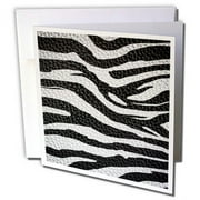 3dRose Wild Africa Two Tone Leather Look African Zebra Pattern Safari Animal Print - Greeting Cards, 6 by 6-inches, set of 6