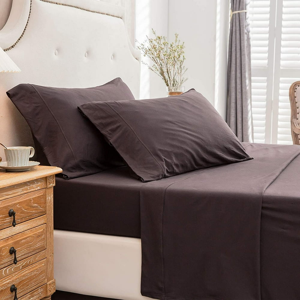 PURE ERA Jersey Knit 4pc Bed Sheet Set 100 TShirt Cotton Super Soft