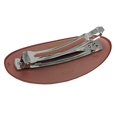 thumbnail image 2 of Parcelona French Oval Wide Salmon Brown Checks Automatic Hair Clip Barrette, 2 of 6