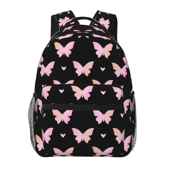 Disketp Gradient Butterfly Mochila Estampada para Hombre y Mujer – Mochila Ligera Clásica con Múltiples Bolsillos para Universidad, Trabajo y Viajes-One Size