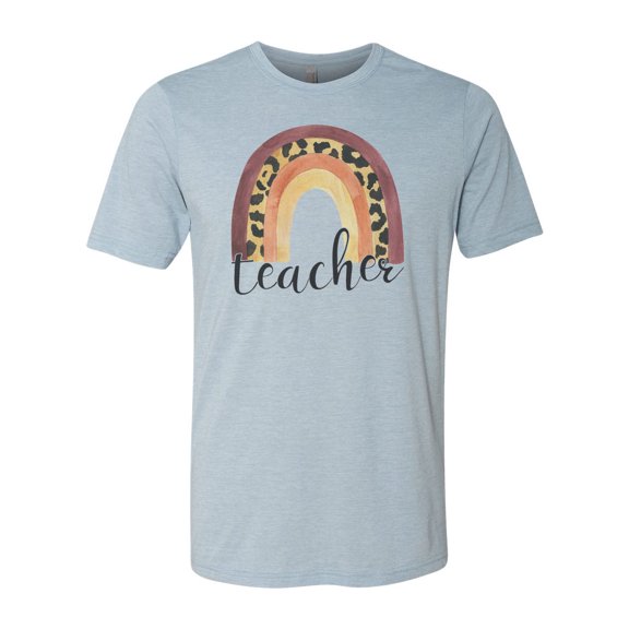 Teach, Teacher Shirt, Gift For Teacher, Unisex Fit, Teaching Shirt, Inspirational Tee, Leopard Print, Leopard Teacher Shirt, School Tee, Stonewash Denim, LARGE