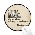 thumbnail image 1 of Love Fridship Marriage Mousepad Round Black Stitched Edge Mat Non Slip Game, 1 of 2