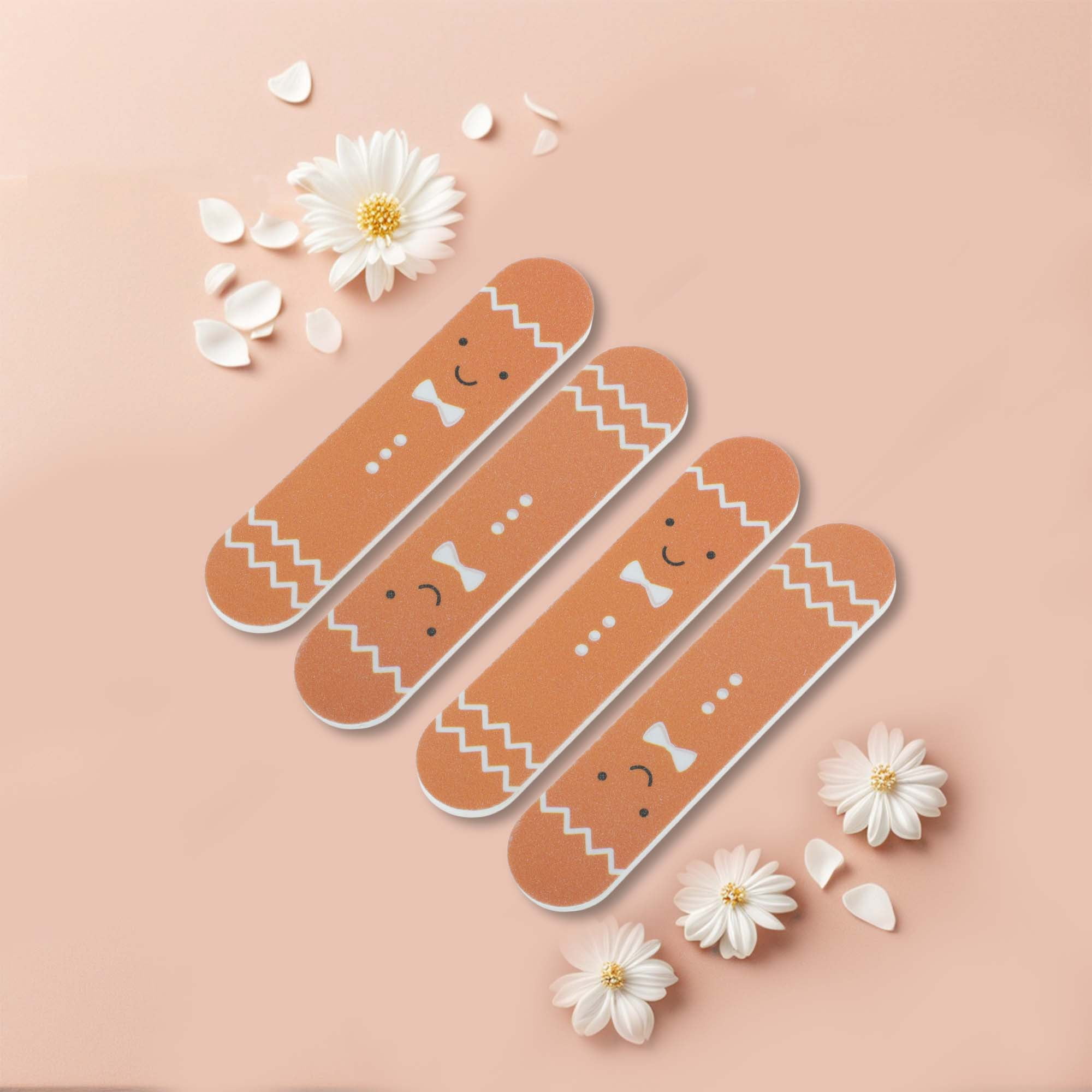 Unique Bargains Christmas Style Multifunctional Nail File Manicure Tool 4 Pcs Orange