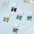 thumbnail image 7 of 10pcs Plastic Mobile Dustproof Plugs Butterfly with Brass Glass Pendants Mixed color 22mm 10pcs/set, 7 of 7