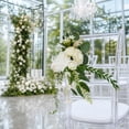 10-Pack Artificial White Rose & Eucalyptus Wedding Pew Bouquets with ...