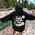 thumbnail image 2 of NinXxx Women's Letter Graphic Hoodie Drawstring Oversized Pocket Pullover Black XXL, 2 of 7