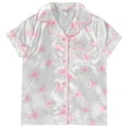 thumbnail image 2 of BTween Girls Satin Pajama Set 4-Pack, Short Sleeve Button-Down Sleepwear for Kids, Soft and Breathable Nightwear, 2 of 5