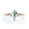 thumbnail image 3 of Kite-Cut Natural Moss Agate & Lab-Created Moissanite Solitaire Engagement Ring in 925 Sterling Silver – Unique, Elegant, and Timeless Jewelry for Women, 3 of 6