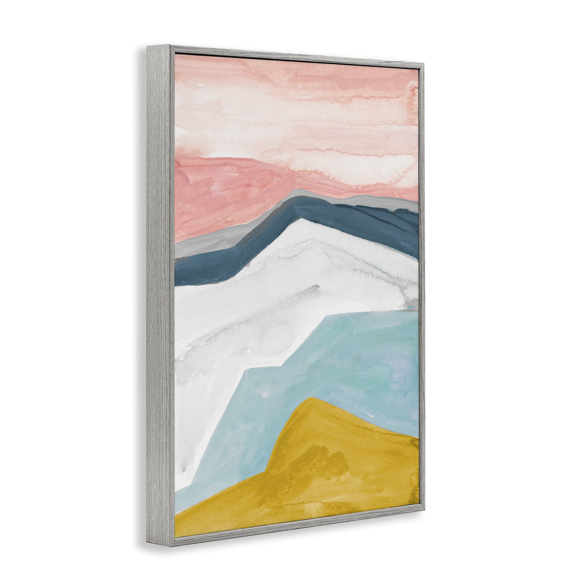 Stupell Industries Pastel Geometric Mountains Gray Framed Giclee Art, design by B. Danelle