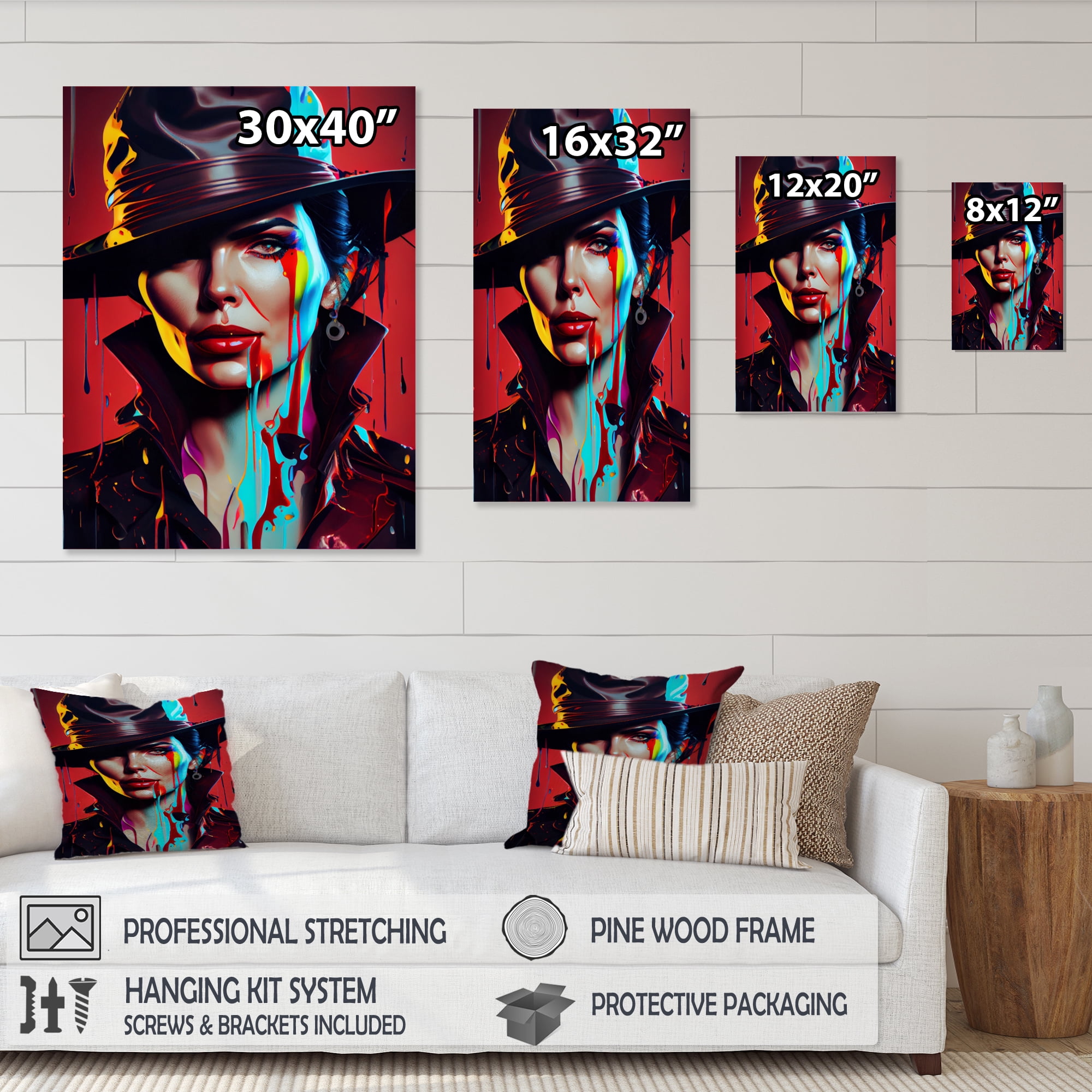 Designart Female Criminal Mastermind V Canvas Wall Art