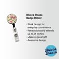 thumbnail image 2 of Pink White Roses Flowers Watercolor Retractable Reel ID Badge Key Card Name Tag Holder with Clip, 2 of 7