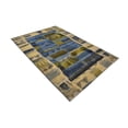 thumbnail image 5 of Unique Loom Glyph Indoor/Outdoor Modern Rug Blue/Beige 5' 3" x 8' Rectangle Textured Geometric Modern Flatweave Perfect For Patio Deck Garage Entryway, 5 of 6