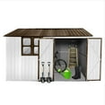 thumbnail image 7 of 10'x8' Metal Outdoor Storage Shed, Metal Garden Shed With Lockable Doors & Window, Sheds & Outdoor Storage With Roofs For Lawn Patio Backyard, 7 of 7