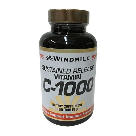 Windmill Natural Vitamin C 1000 Mg Sustained Released Tablets - 100 Ea, 3 Pack