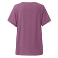 thumbnail image 7 of vigerkar Women's Vneck T-Shirt Lightweight Short Sleeve Cotton Tee for Daily Fashion Clothes (Purple, XXL), 7 of 7