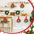 thumbnail image 3 of Guvpev 6 Pcs 6 Inch Christmas Mini Cabinet Wreaths for Kitchen with Ribbon Bows Norfolk Pine Small Window Wreaths Garland for Door Window Farmhouse Christmas Party Decorations, 3 of 12