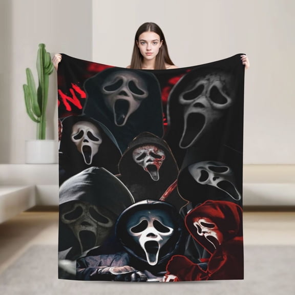 Soft Fleece Plush Throw Scream Ghostface Fluffy Blanket for Couch Sofa Bed Office 40"x30"