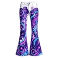 thumbnail image 2 of LILIYA Girls Yoga Pants Slim Fit Flared Yoga Pants Print Bell Bottom Fashionable High Waisted Stretchy Pull On Bootcut Sweatpants Trousers Casual Preppy Clothes Back to School, 2 of 5