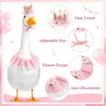 thumbnail image 3 of Princess Goose Outfit for 23" Lawn Porch Goose Statue Costume Cute Pearl Crown Hat and Lace Bandana Scarf for Garden Patio Statue Art Decor, 3 of 4
