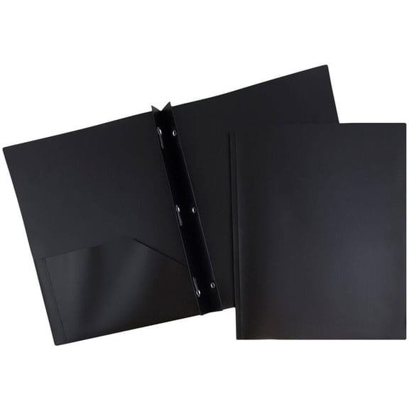 3 Prong Folders with Pockets,Pointed Tip Plastic Two Pocket Folder with Brad Fasteners No Residue Tear Resistant,Sturdy & Long Lasting Waterproof Letter Size Ofice Paper Storage Folder