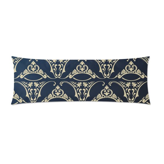 MKHERT Dark Blue Pattern Body Pillow Pillowcase Pillow Protector Cushion Cover 20x60 Inch
